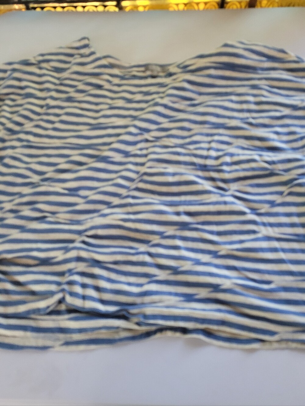 Habitat XL Pintucked Blue and White Striped Top